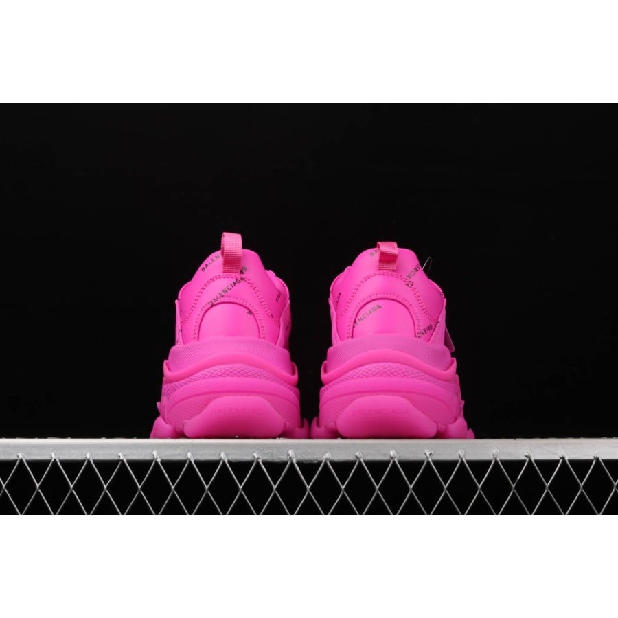 Balenciag* Wmns Triple S Sneaker 'All Over Logo - Fuchsia'